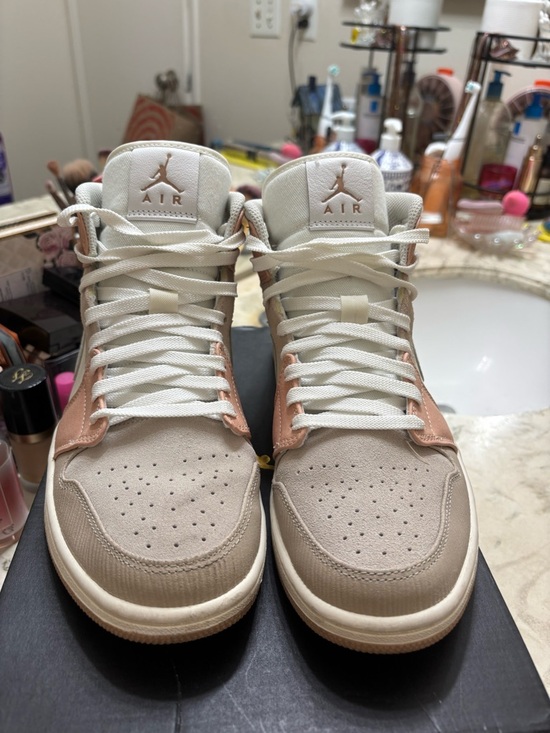 Jordan Mid-Top Women’s Sneakers in Cream & Blush - Picture 5 of 7